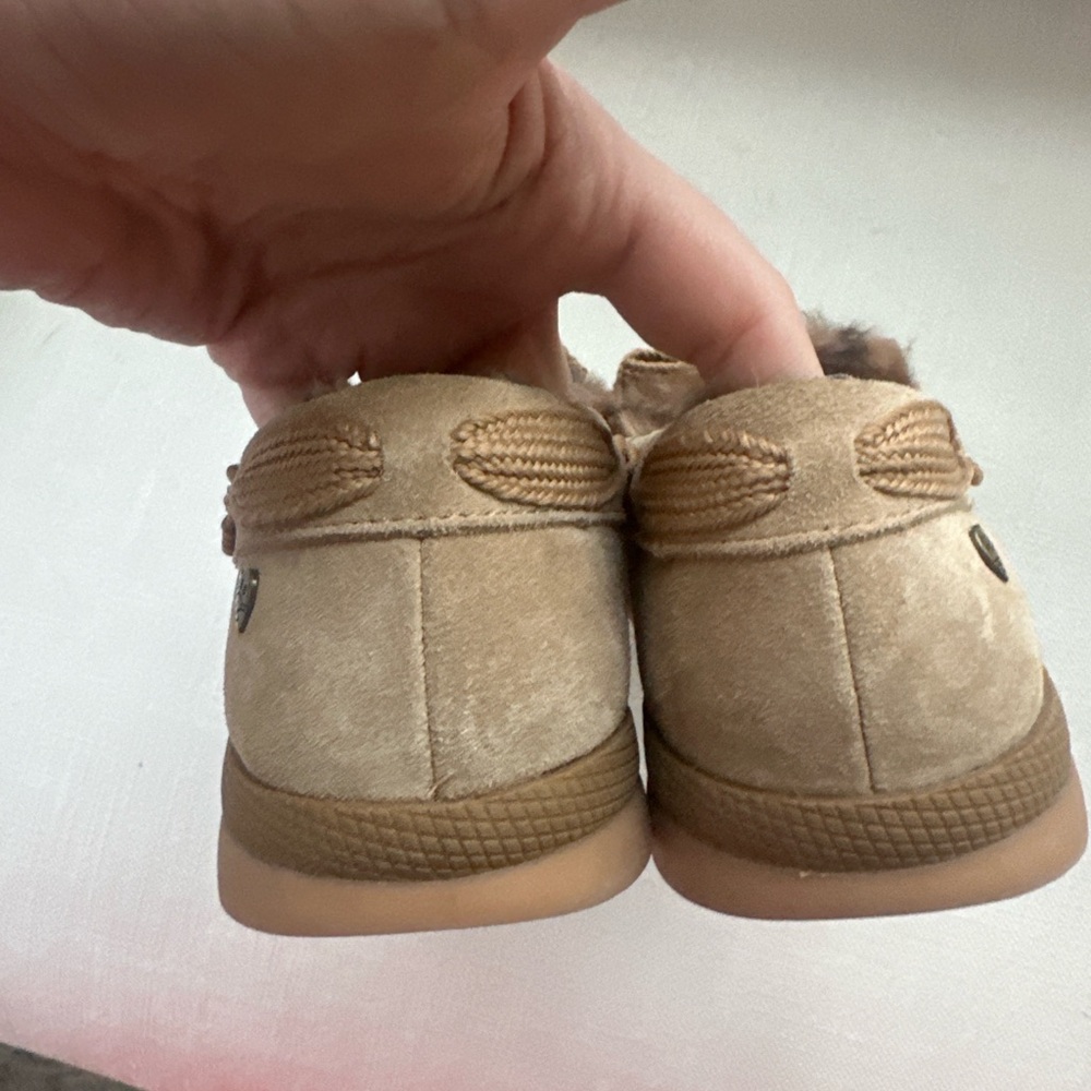 NEW Skechers BOBS Memory Foam Moccasin Slippers Faux Fur Lined Tan Women’s 8 - Picture 6 of 7